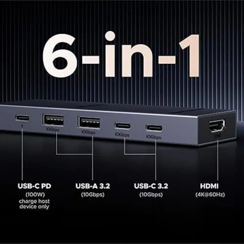 UGREEN CM818 6-in-1 Type-C Docking Station ( 45363 ) - Image 2