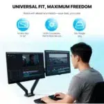 Fantech MBD1 Adjustable Dual Monitor Arm Stand - Image 2